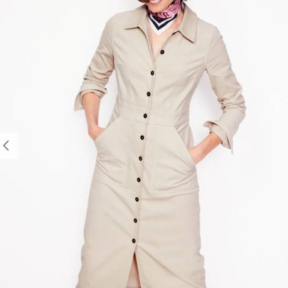 Boden Flora Cord Midi Shirt Dress Size 2P